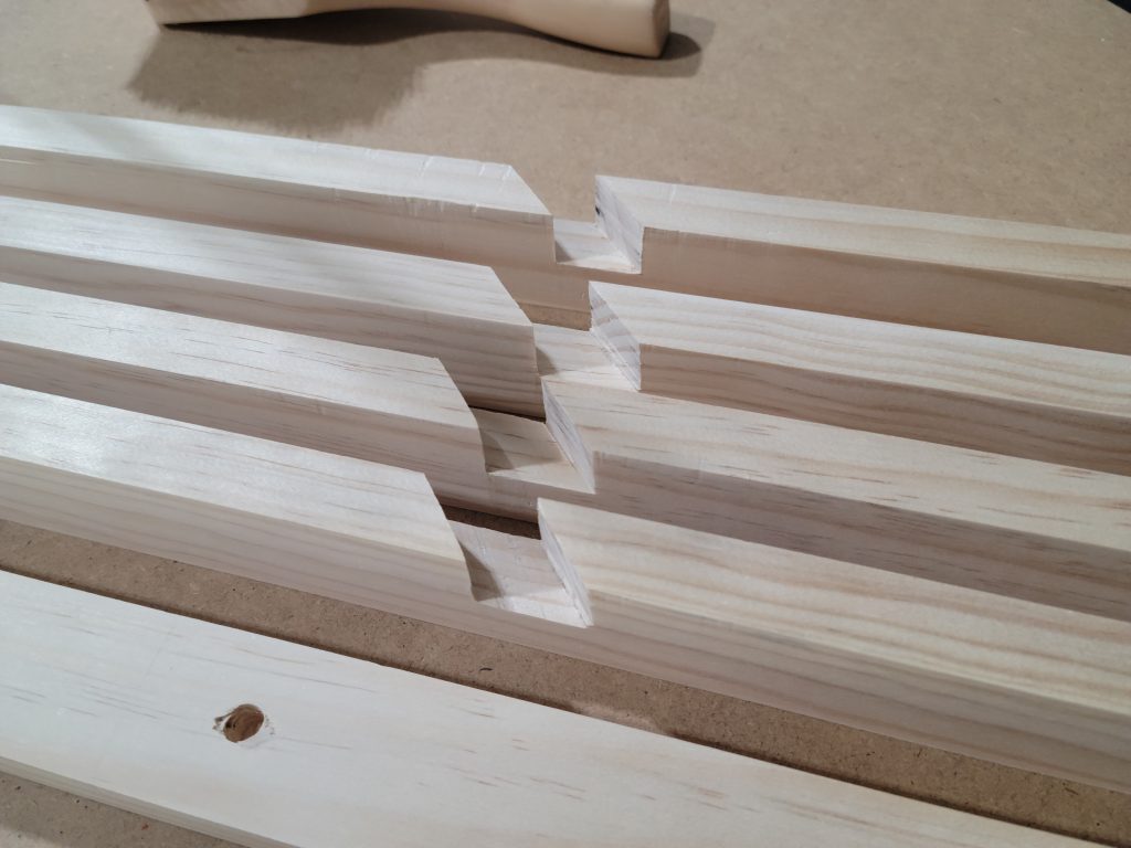 Early layout for the angled frame.