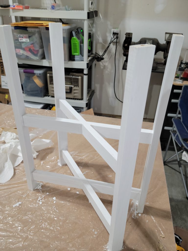 Frame assembled before paint.