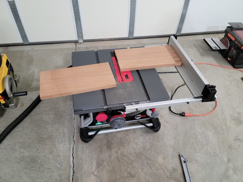 Final table saw pass on the top.