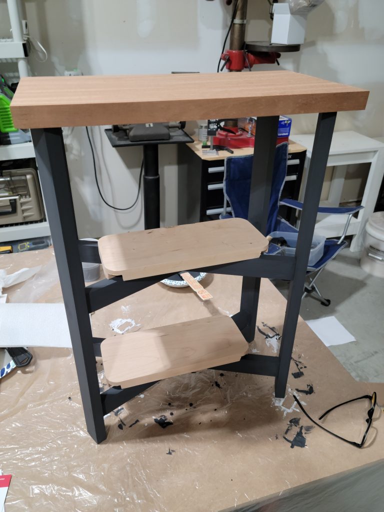 Top dry-fit on the painted frame.