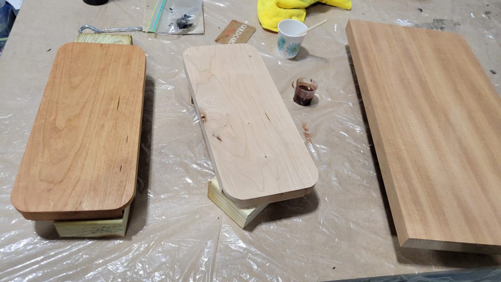 Rubio finish applied to the shelves.