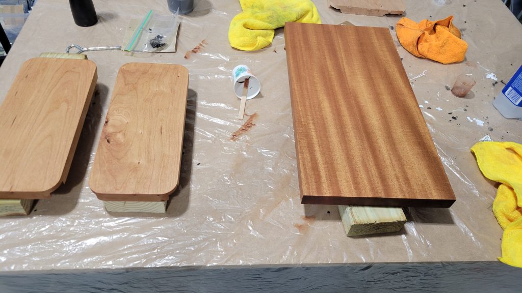 Finished shelf surface after oiling.