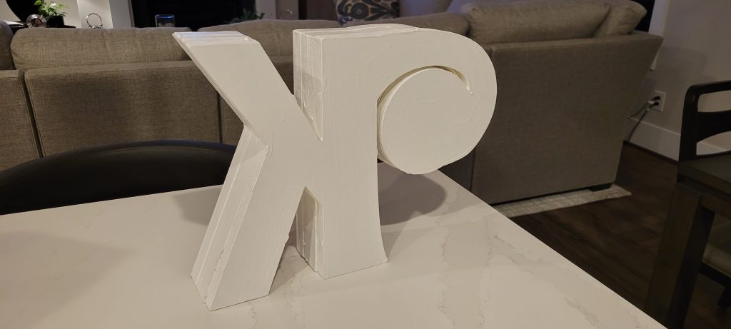 Closed back of the painted monogram K clock