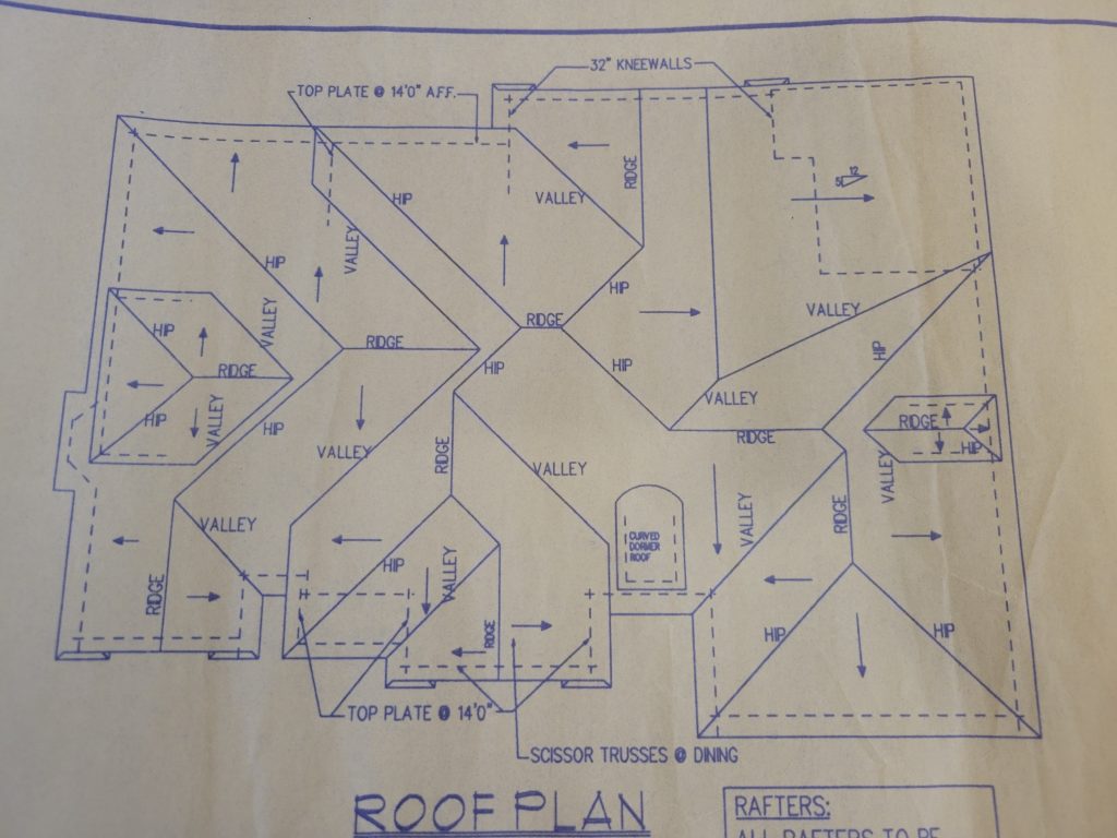Roof plan sketch used to solve the birdhouse roofline