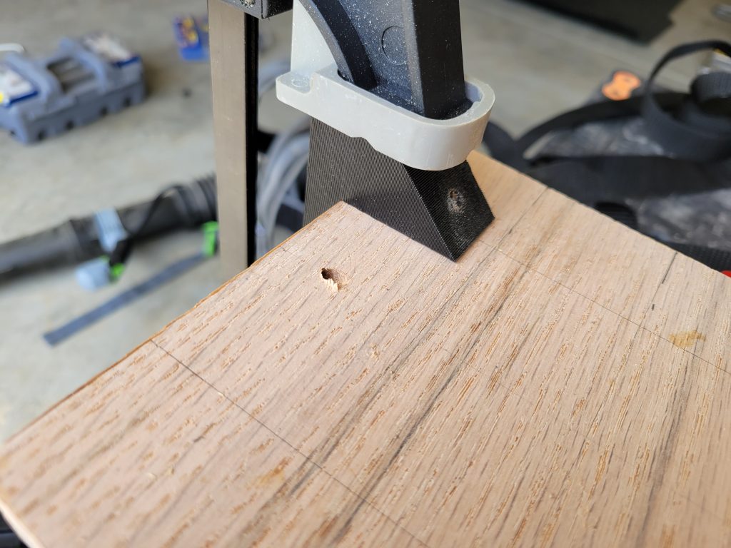 Recipe box parts during drilling and hand fit-up work