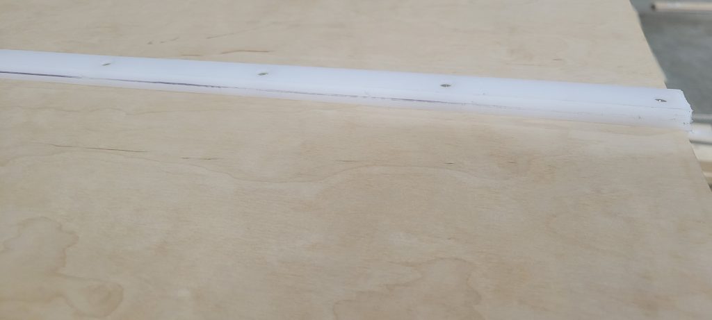 Underside runner detail for the crosscut sled.