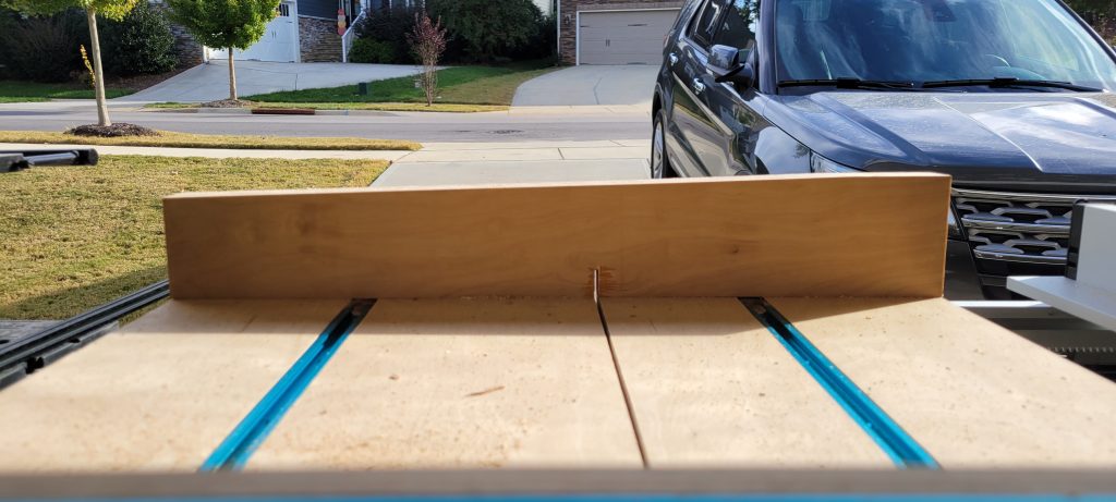 Cut line and fence alignment after tuning the sled.